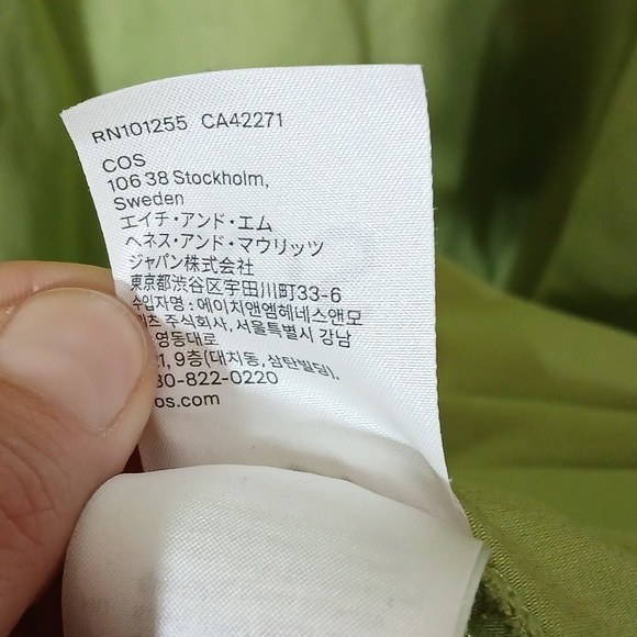 COS Minimalist Oversized T-Shirt Dress Lime Green Short Sleeve Pockets - Picture 5 of 10